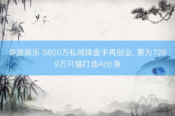 华游娱乐 5800万私域操盘手再创业， 要为7289万只猫打造AI分身