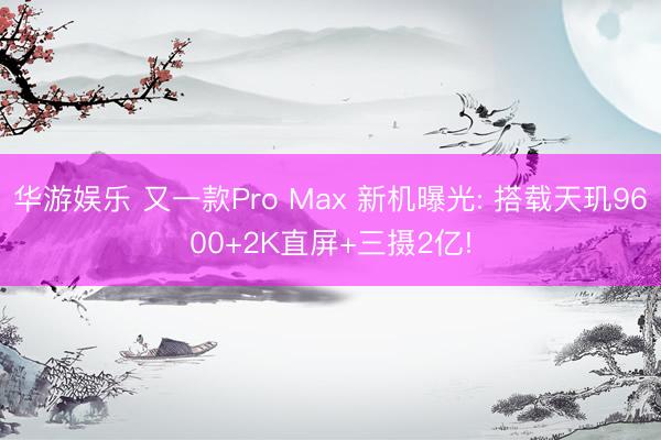 华游娱乐 又一款Pro Max 新机曝光: 搭载天玑9600+2K直屏+三摄2亿!