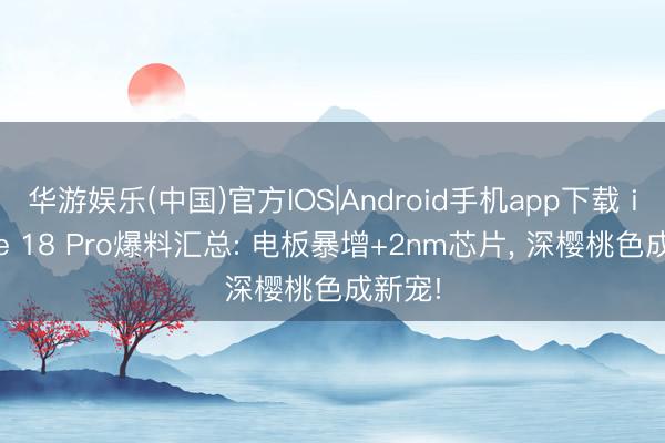 华游娱乐(中国)官方IOS|Android手机app下载 iPhone 18 Pro爆料汇总: 电板暴增+2nm芯片， 深樱桃色成新宠!