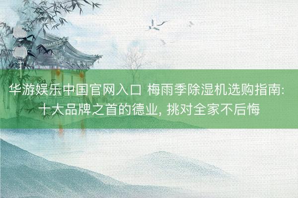 华游娱乐中国官网入口 梅雨季除湿机选购指南: 十大品牌之首的德业， 挑对全家不后悔